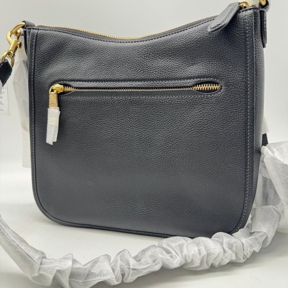 COACH Chaise pebbled leather women's large crossbody + Dust bag - BLACK - Picture 6 of 14